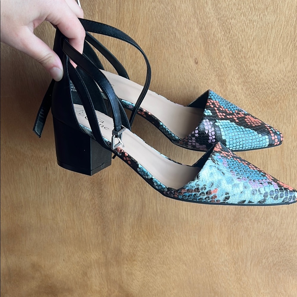 Black Chunky Block Heel Shoes